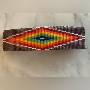 Hand beaded hair Barrette. Purchased at a western tack store.